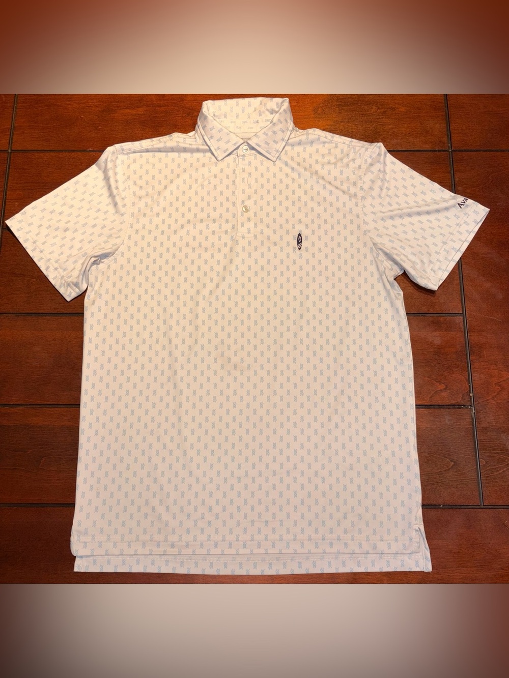 Vineyard Vines Men’s OTG Sankaty Polo Shirt Size S Avalon Surfboard Knot Pattern